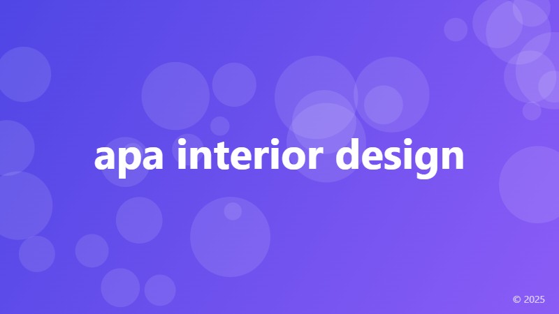 apa interior design