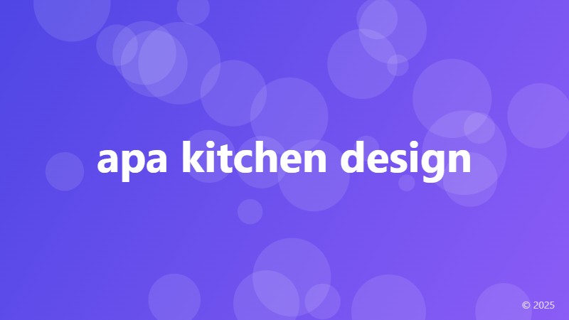 apa kitchen design
