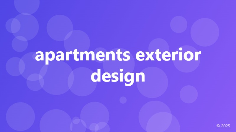 apartments exterior design