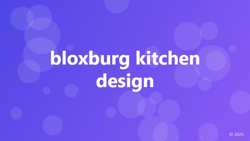 bloxburg kitchen design