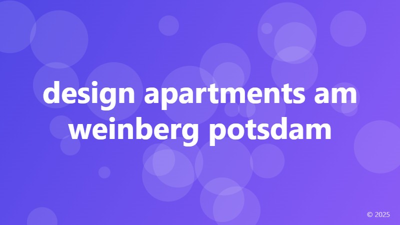 design apartments am weinberg potsdam