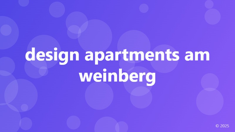 design apartments am weinberg