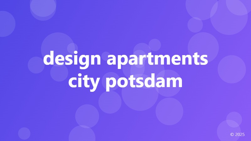 design apartments city potsdam