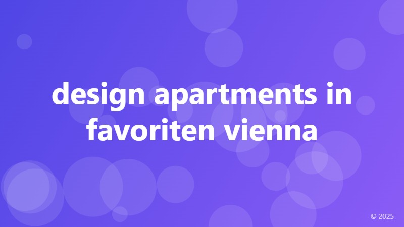 design apartments in favoriten vienna