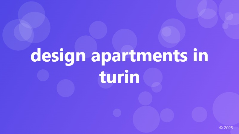 design apartments in turin