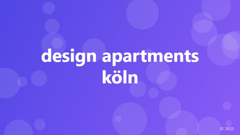 design apartments köln