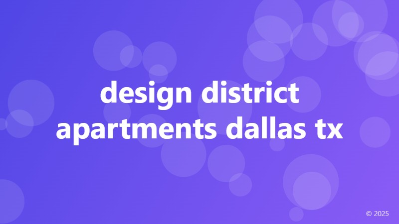 design district apartments dallas tx