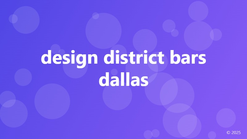 design district bars dallas