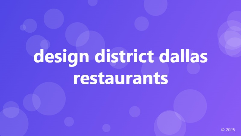 design district dallas restaurants