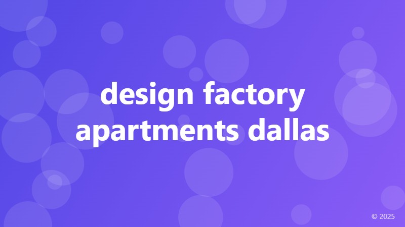 design factory apartments dallas