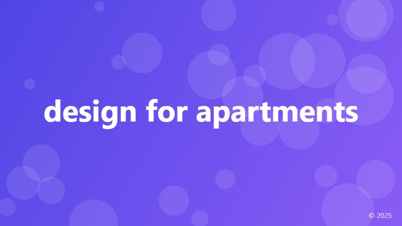 design for apartments