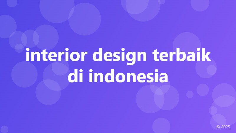 interior design terbaik di indonesia