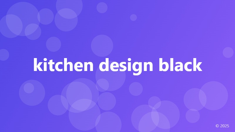 kitchen design black