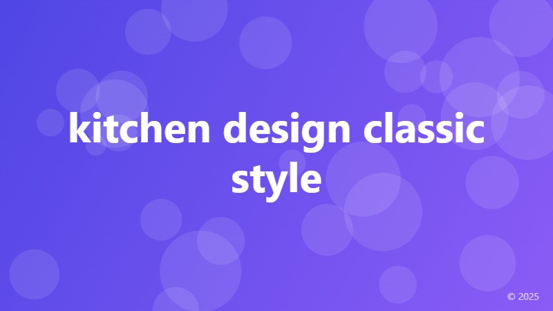 kitchen design classic style