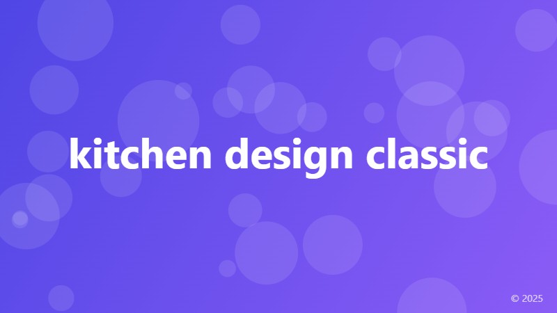 kitchen design classic