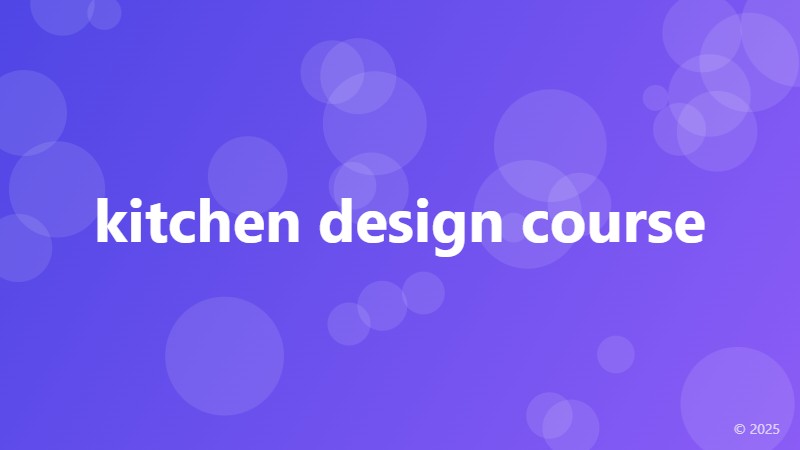 kitchen design course