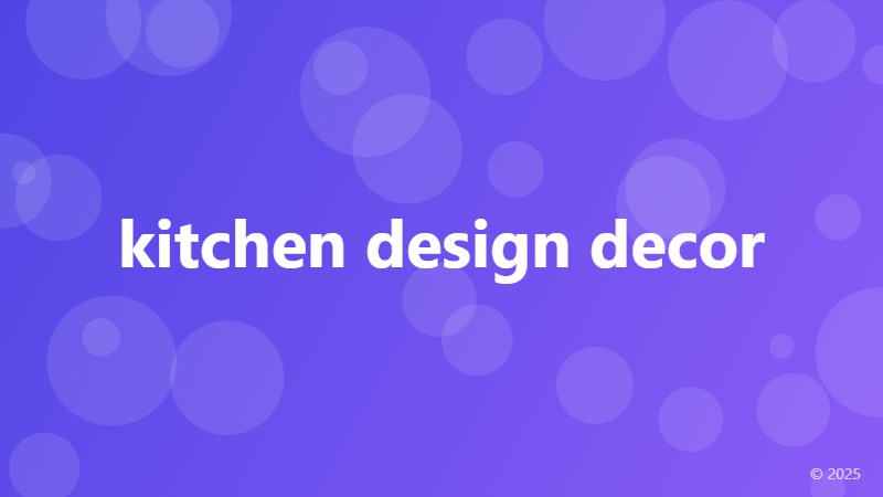 kitchen design decor