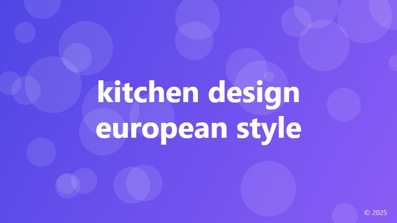 kitchen design european style