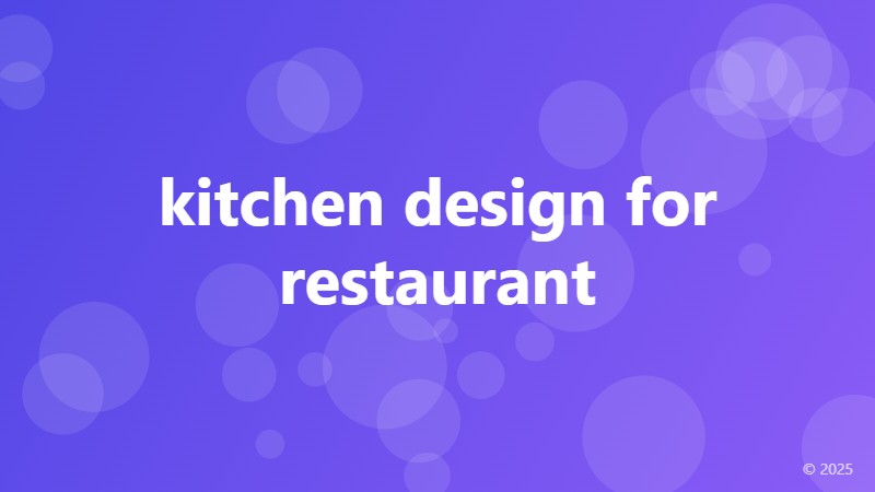 kitchen design for restaurant