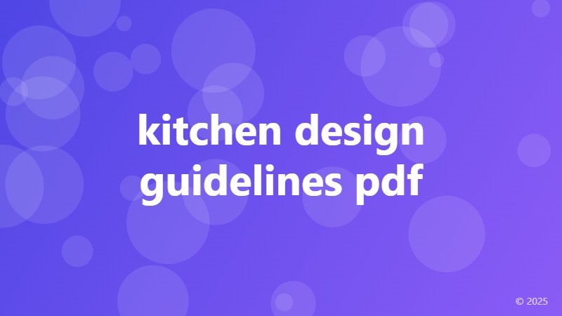 kitchen design guidelines pdf