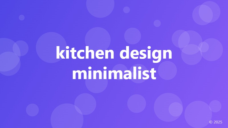 kitchen design minimalist