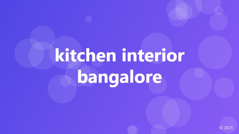 kitchen interior bangalore