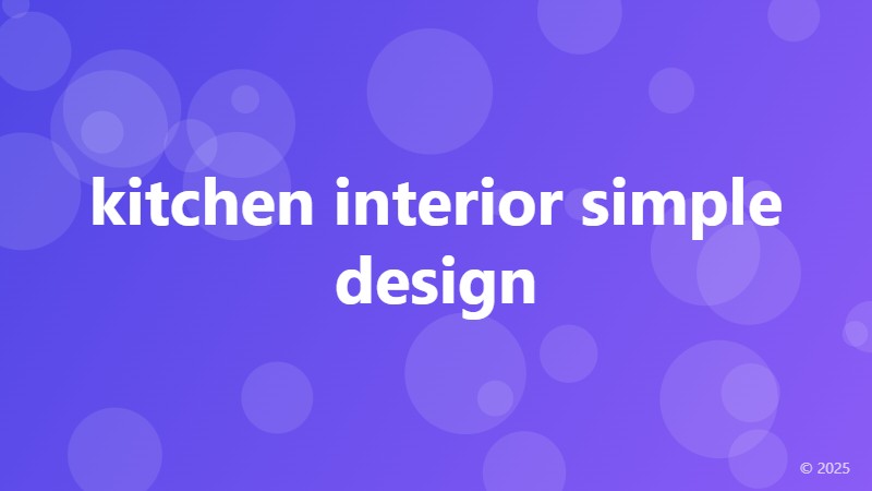kitchen interior simple design