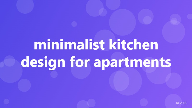 minimalist kitchen design for apartments