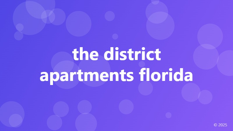the district apartments florida