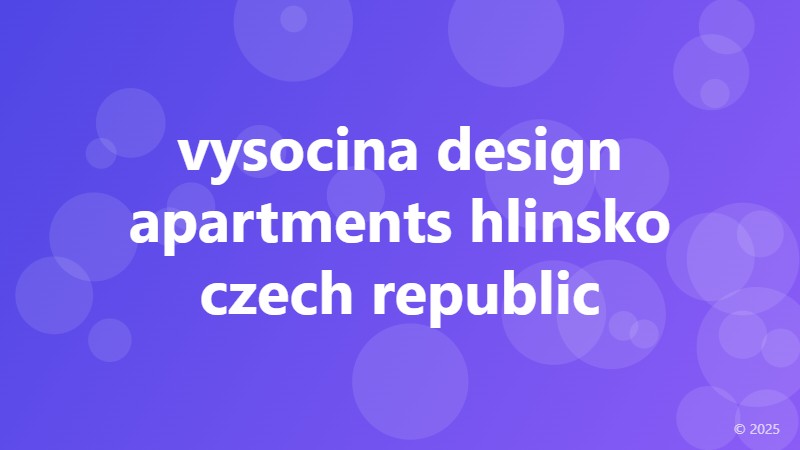 vysocina design apartments hlinsko czech republic